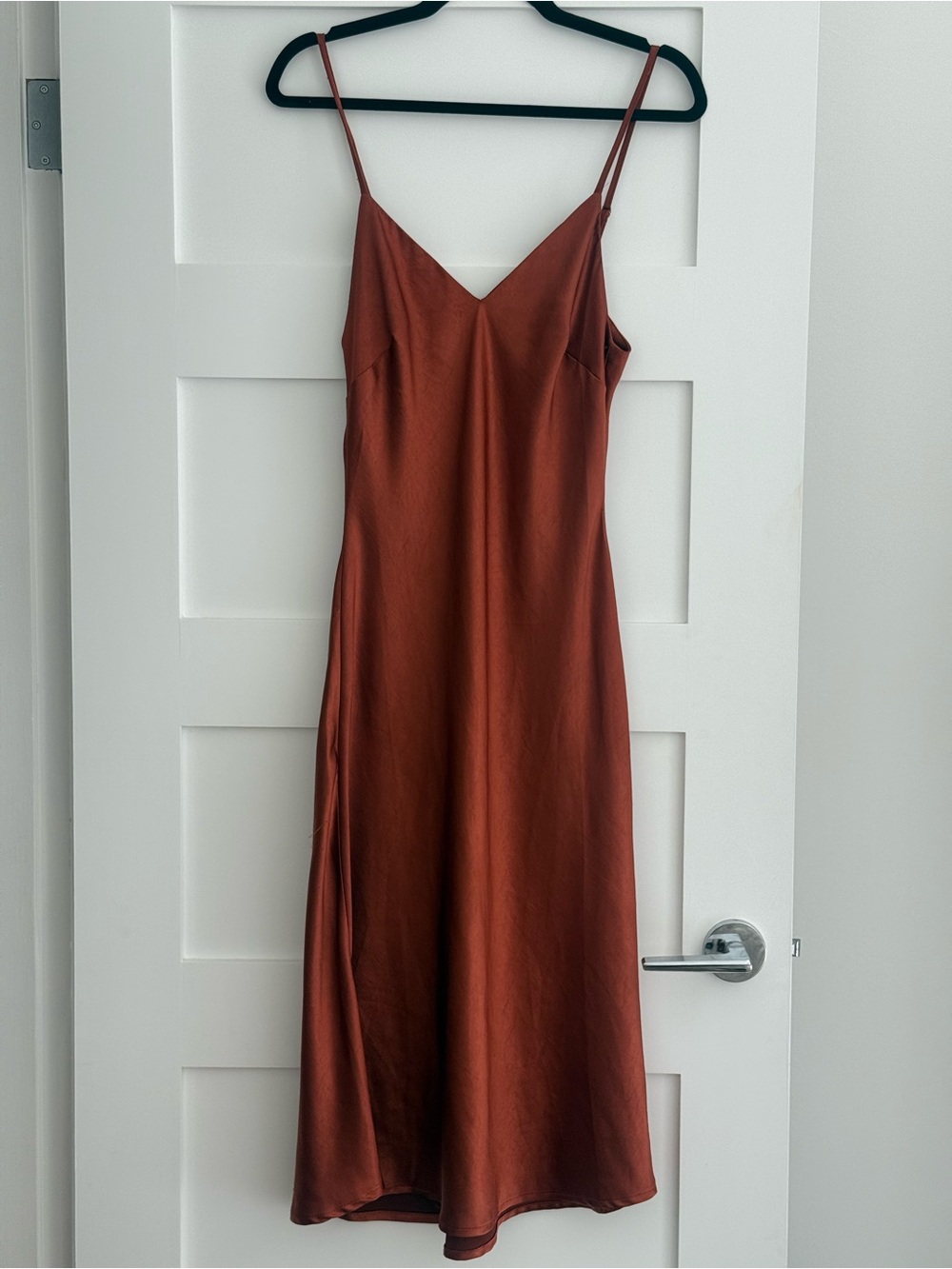 Rusty Red/Orange Slip Midi Dress